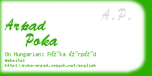 arpad poka business card